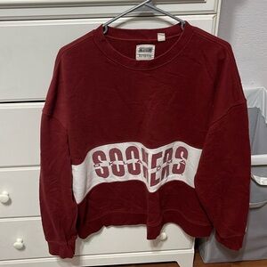 oklahoma sooners red and white sweatshirt top